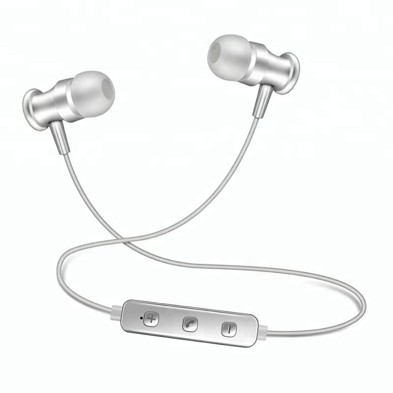 Magnetic Slim Wireless Sports Bluetooth Stereo Headset B3 (Silver)
